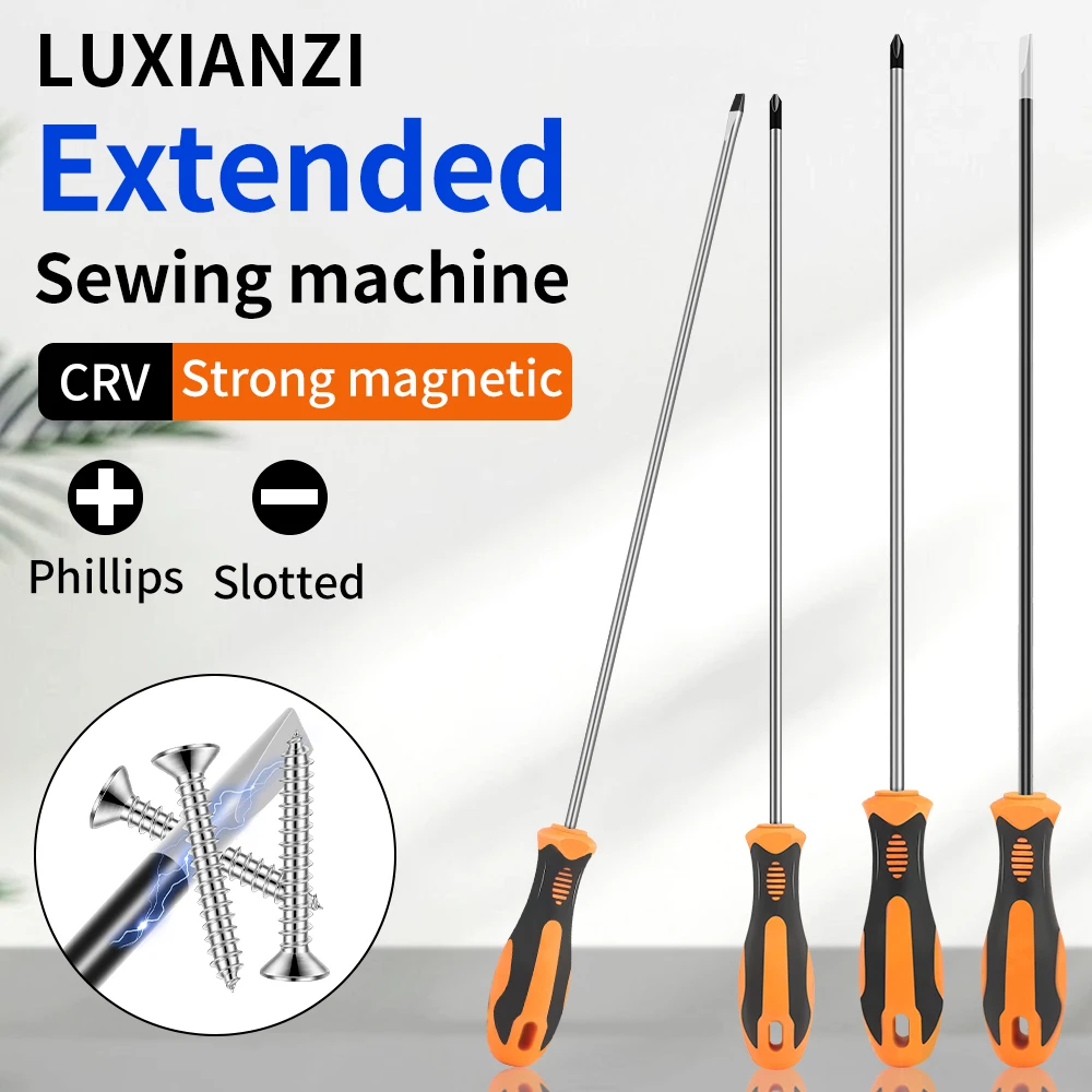 LUXIANZI Slotted Phillips Longer Screwdriver 5*395mm/6*410mm With Magnetic Bits Home Repair Hand Tools Extended Screw Driver