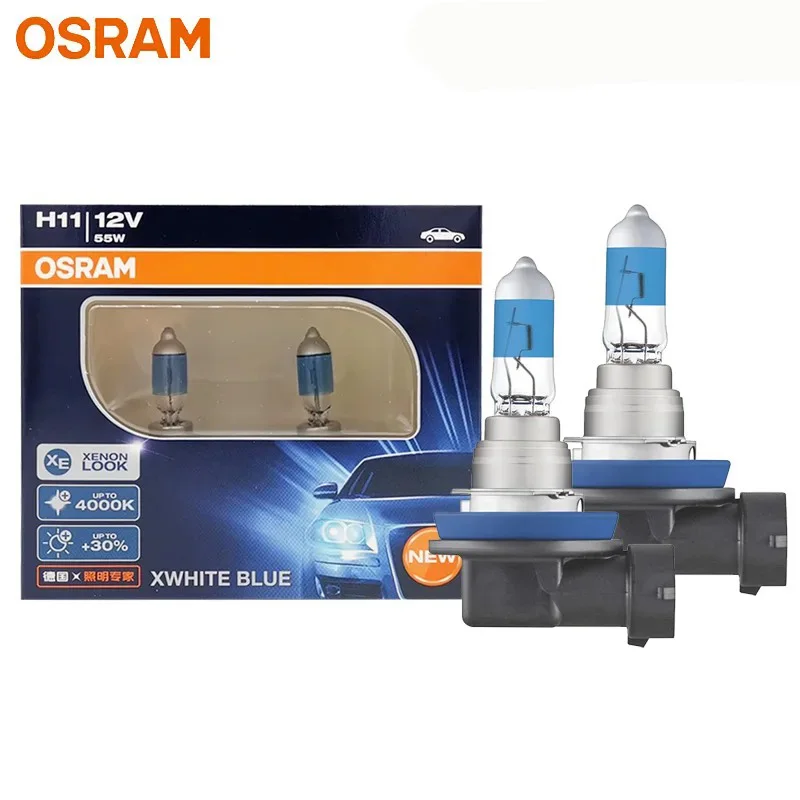 OSRAM H11 12V 55W XWHITE BLUE Car Halogen Headlight Hight Low Beam Fog Lamp 4000K Warm White Auto Lamp Original Lamp 2 Pieces