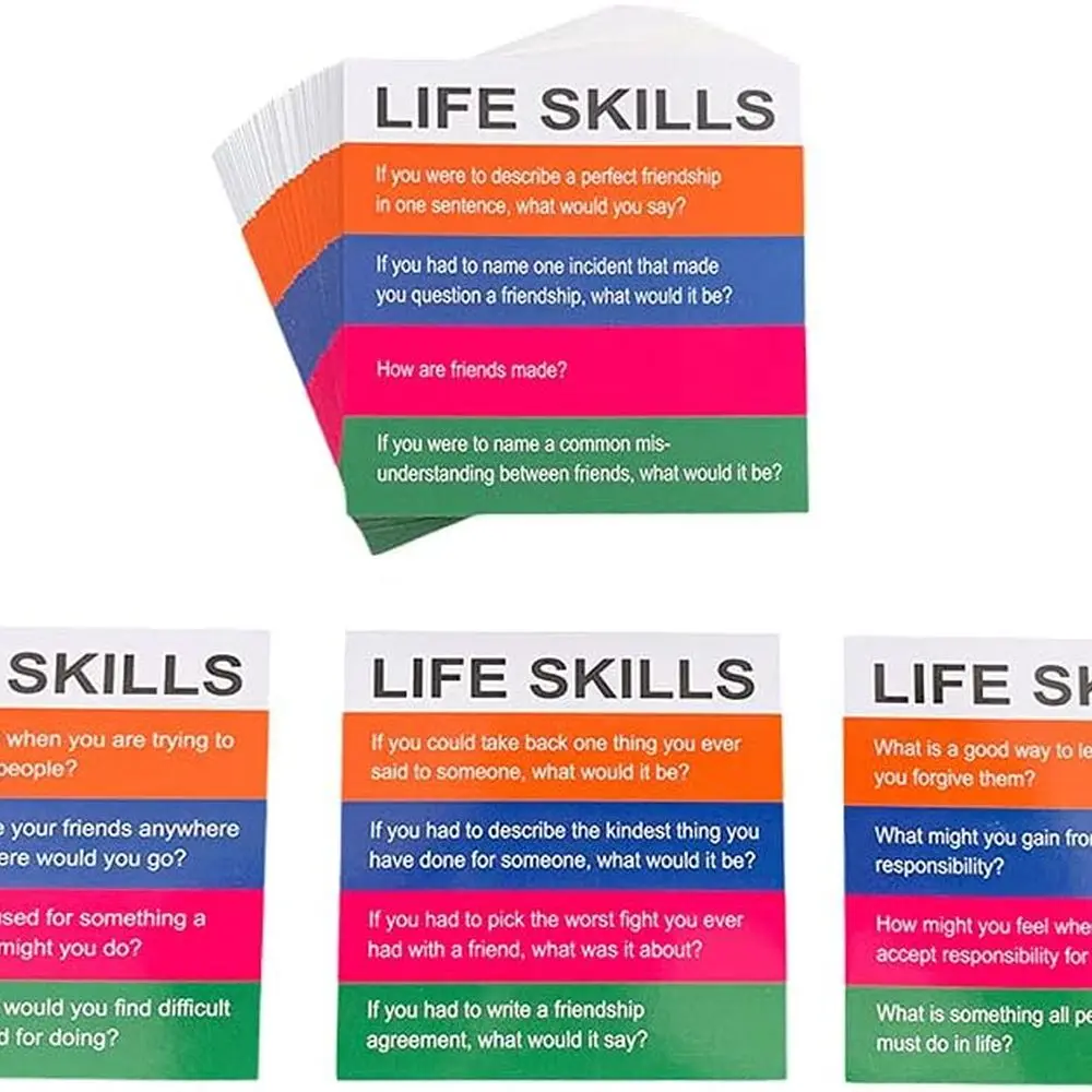 YEHUA Therapy Game: 5-Card Set with 48 Stackable Blocks for Self-Esteem, Junior, Teen/Adult, Life Skills & Icebreakers
