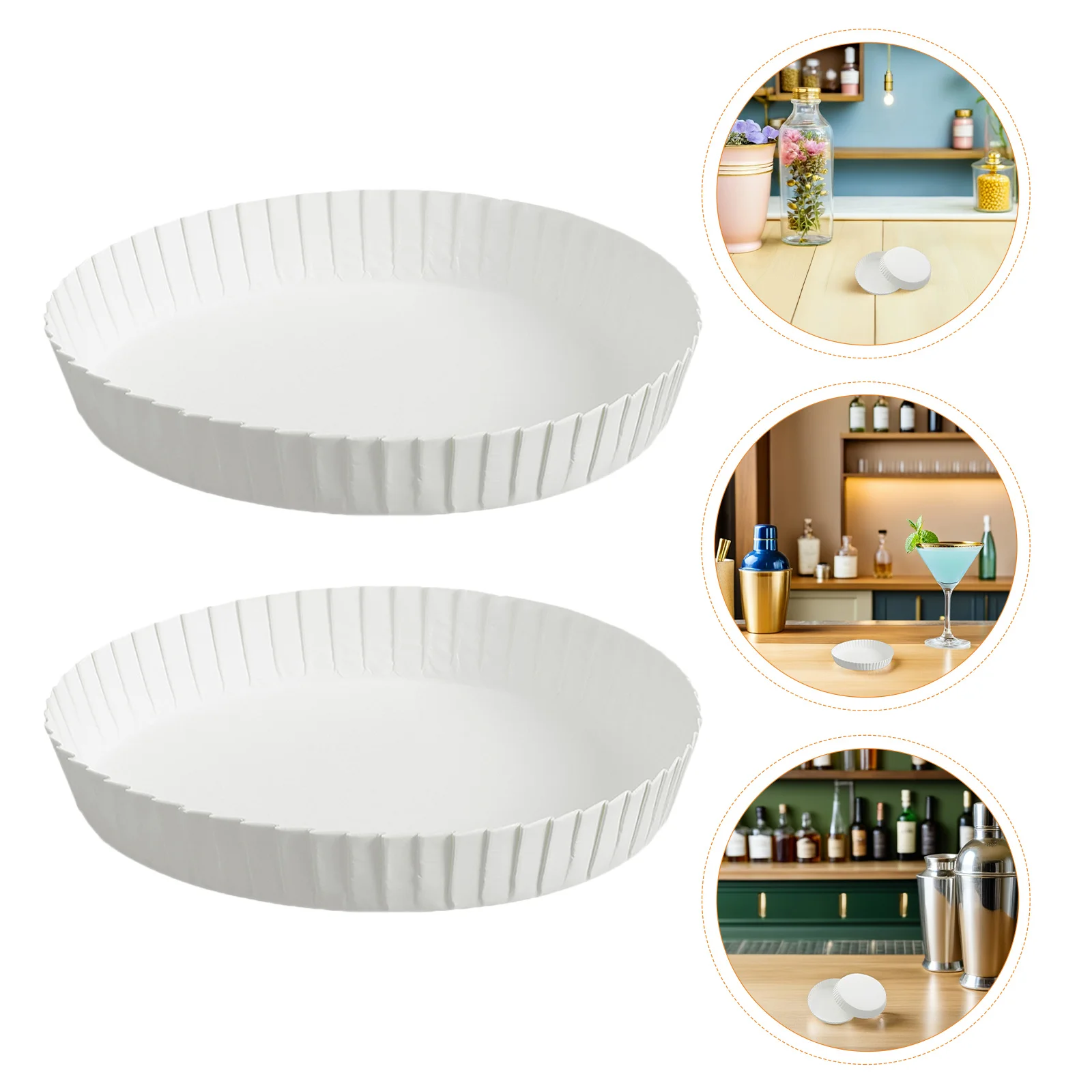 

200Pcs Disposable Paper Cup Covers Ribbed Edge Hot Coffee Lids for Home Cafe Wedding Halloween Christmas Ktv Party Glassware Use