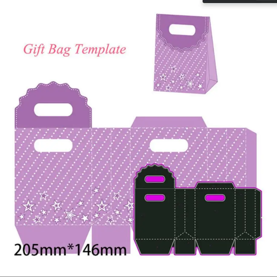 

Gift Box Bag metal cutting dies Scrapbooking decoration paper craft knife mould blade punch template Embossing stencils 1pcs