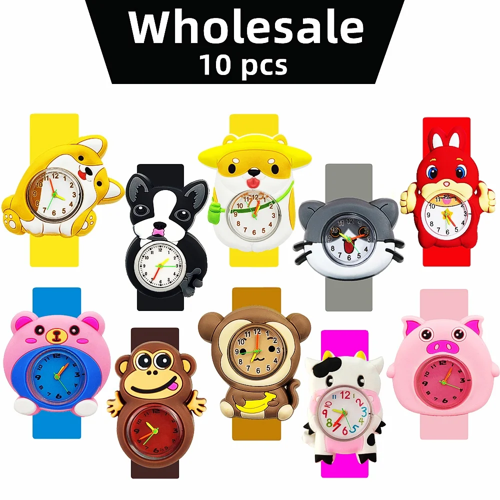 Factory Wholesale 10Pcs Cartoon Monkey Children's Watches Waterproof Sports Bracelet Cute Dog Toy Kids Digital Electronic Watch