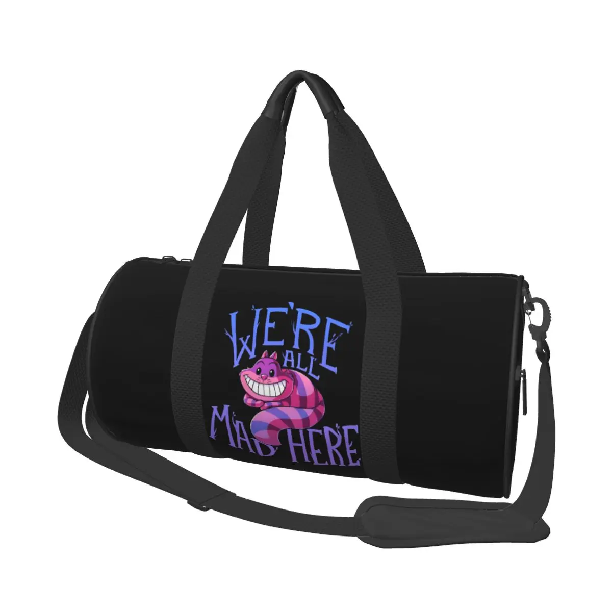 

Custom Cheshire Cat Beach Tote Bag Women Smiling Cat Big Compartment Beach Gym Travel Bags