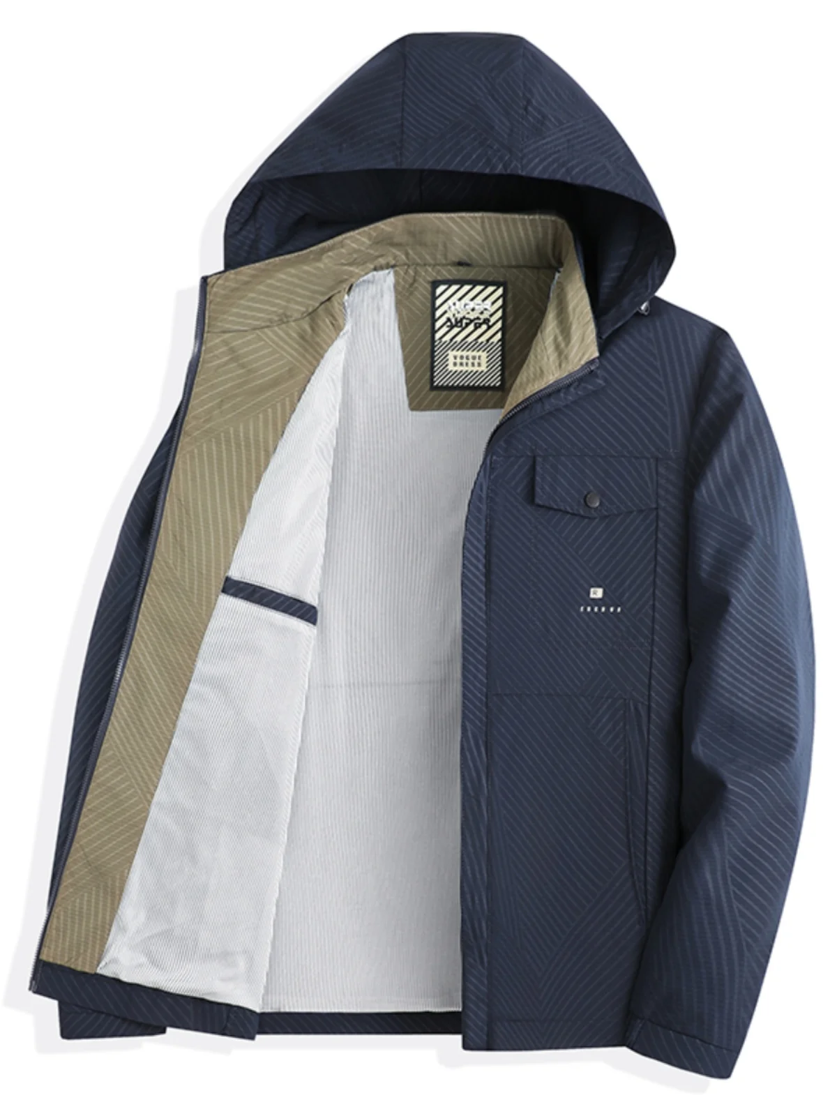 

Модная повседневная деловая куртка с капюшоном, съемным капюшоном, высококачественная, новинка 2024 года, свободный крой, длинный рукав, на молнии, цветная