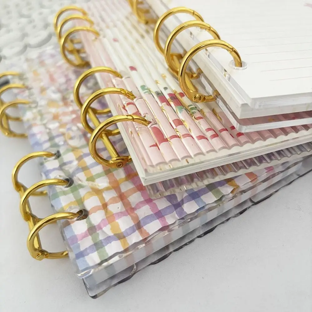 Acrylic A6 Notebook Cover Hard DIY Photo Album Notebook Loose Leaf Notebook Shell Transparent/Water Ripple