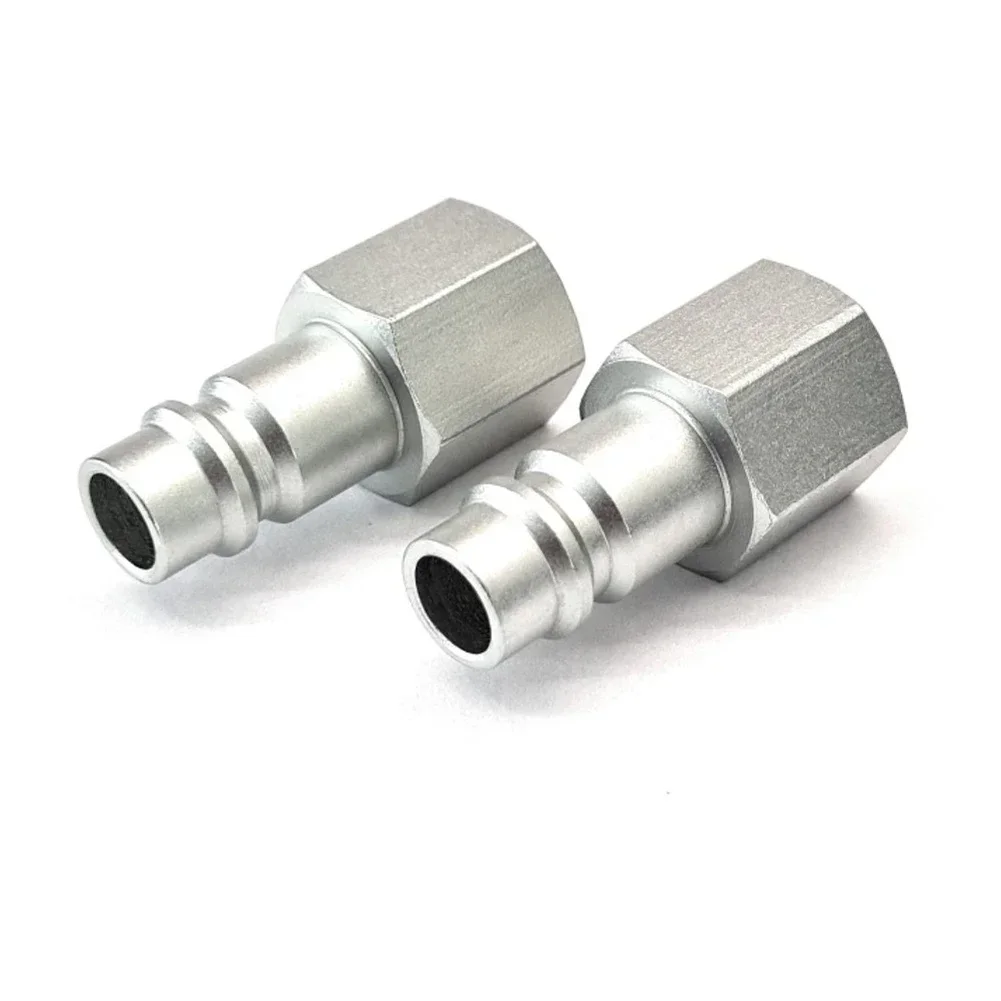 Euro Thread Tools 1/4 2pcs  Male Quick Release Fittings Accessories Air Line Compressor Connect Hose Silver