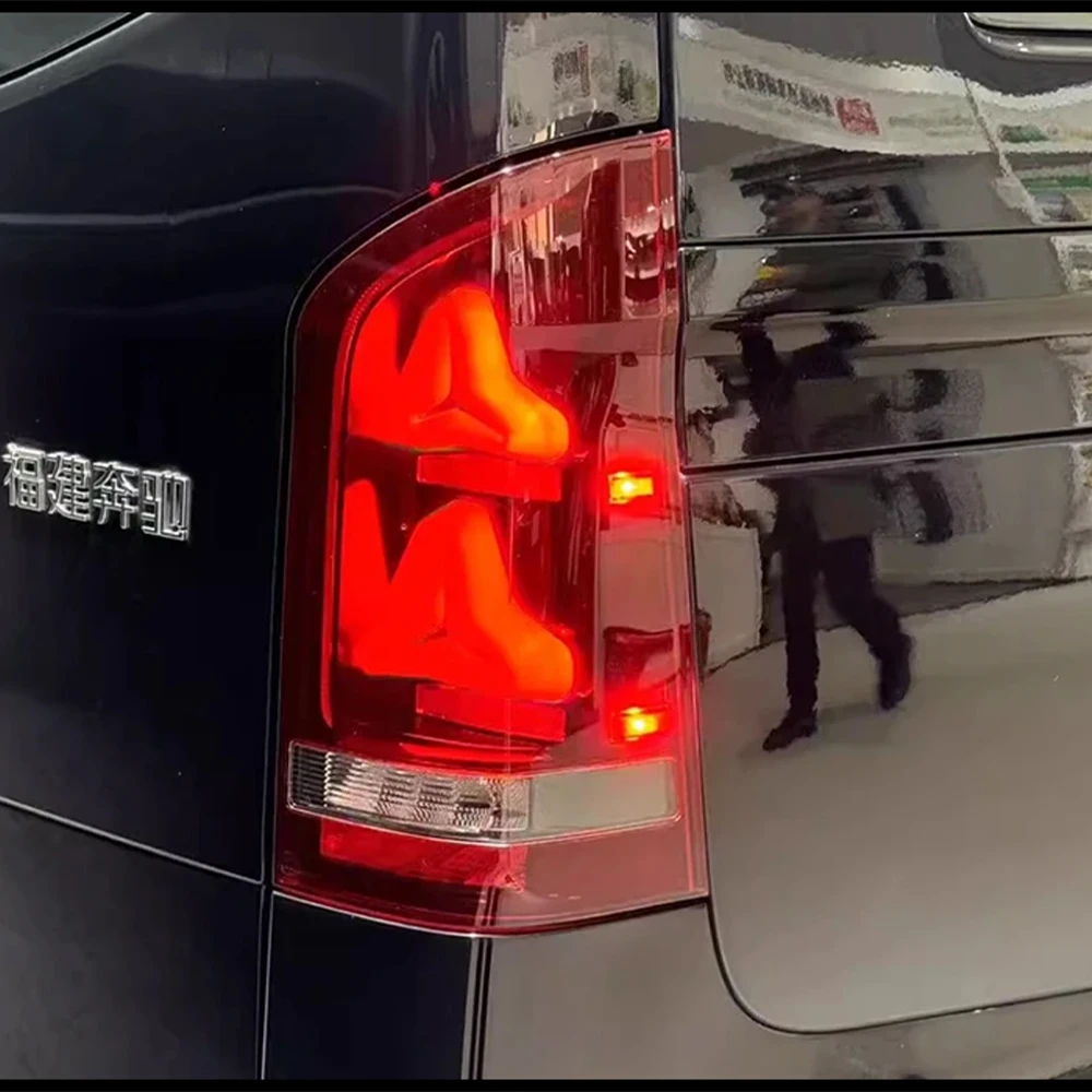 Para benz vito w447 2016-2024 conjunto de lâmpadas traseiras automáticas atualização dinâmica benz e-class lanterna traseira acessórios de ferramentas de carro plug and play