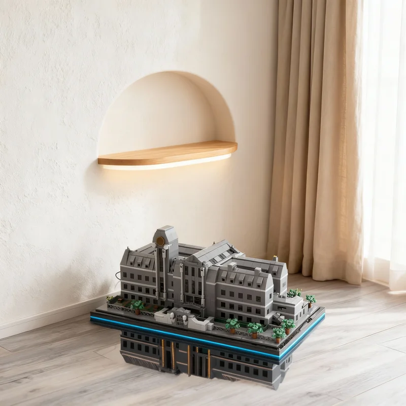 

1729 деталей MOC Полицейский участок Рэкоун из Resident Evil 2, модель для сборки, архитектурный конструктор, игрушка, рождественский подарок, развивающая идея для обучения