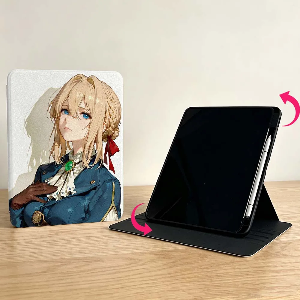 Violet Evergarden For Samsung Galaxy S11 S10 S9 S8 S7 S6 A11 A9 A8 A7 Lite Plus Ultra 360° Rotation Tablet Case Soft