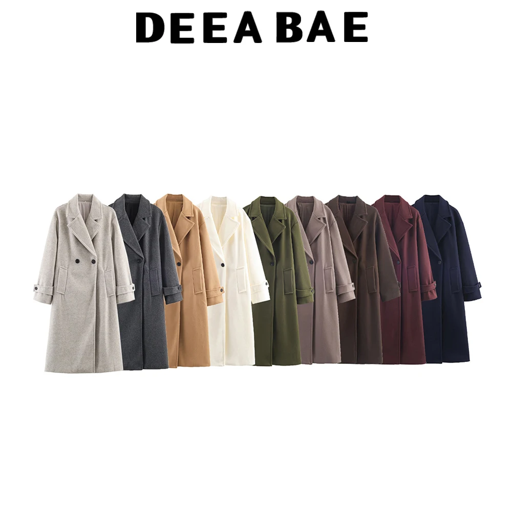 

DEEABAE Winter new women's clothing high-end and versatile soft and loose collared windbreaker long sleeved coat, outerwear
