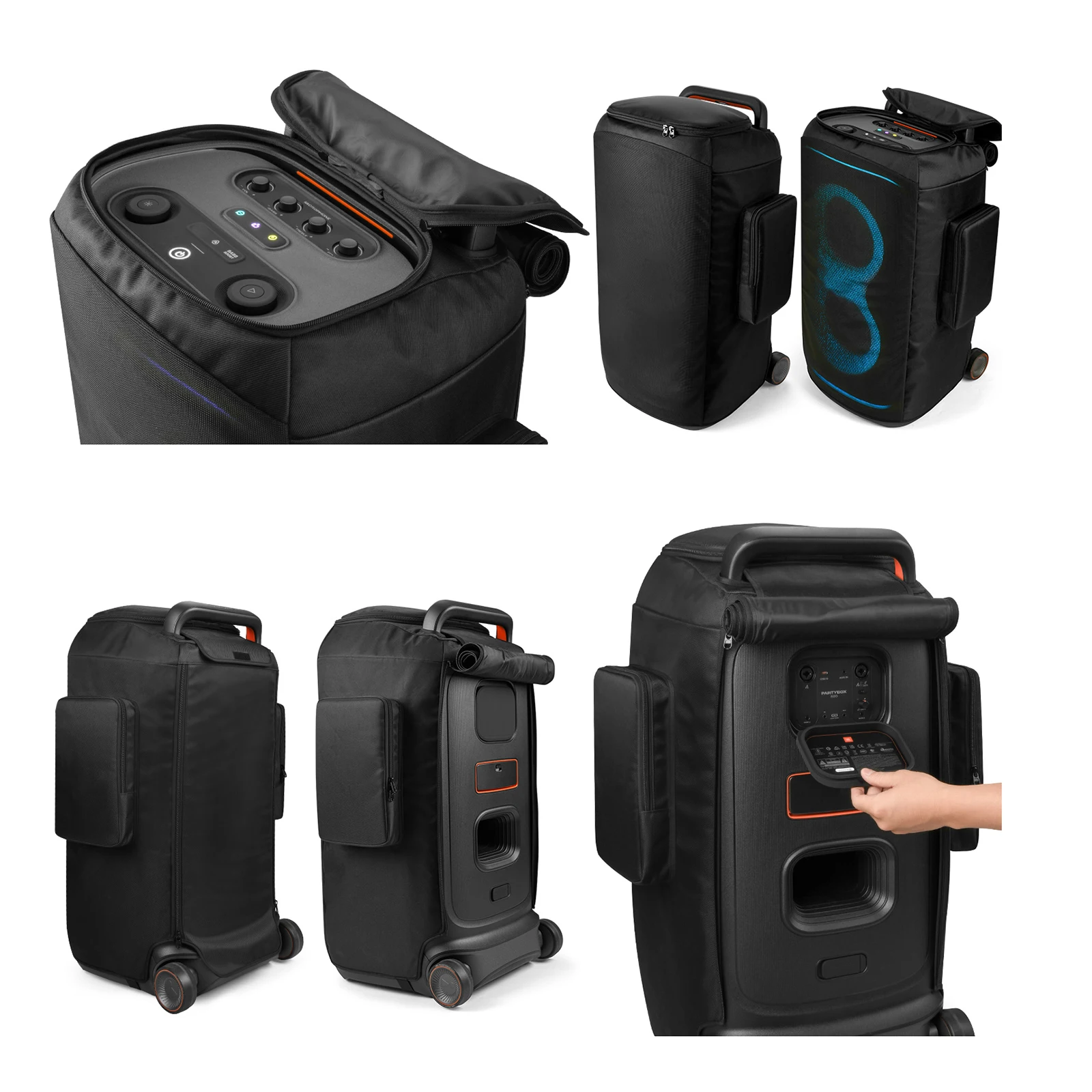

For PartyBox 520 Speaker Carry Cover Zipper Closure Party Speaker Dust Cover Anti-Scratch Thicken Nylon Speaker Storage Bag