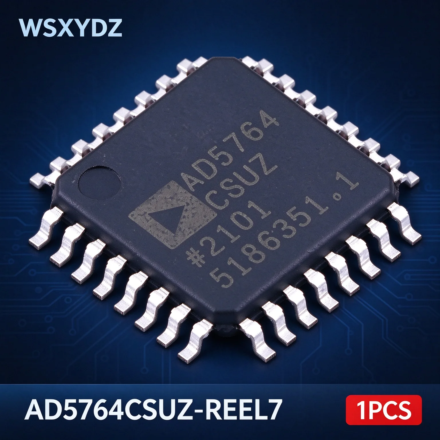 1PCS AD5764CSUZ-REEL7 AD5764 Quad 16-Bit Bipolar Voltage Output DAC +-10V Serial Input TQFP-32 ADI New Original