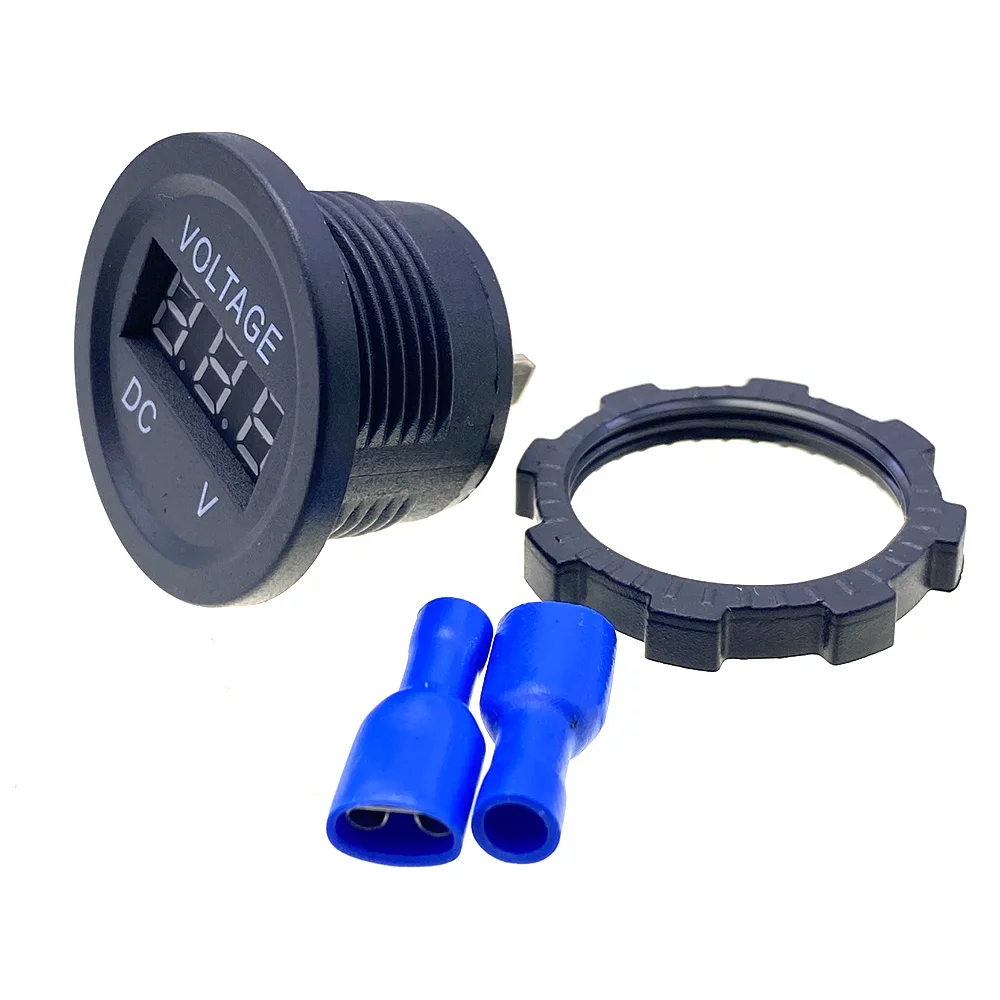3pcs Round DC3.3-30V  Digital Voltmeter Car Motorcycle LED Voltage Display Gauge Mini Embedded Voltage Monitor Meter