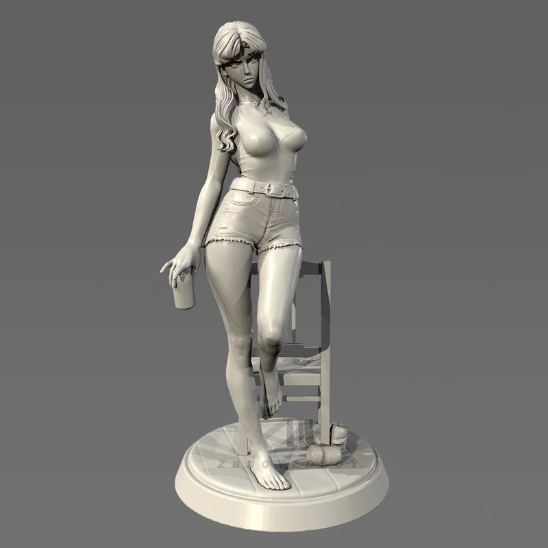 

50mm 75mm 90mm Girl Resting By The Road Resin Model Figure Gk Micro Miniature 3d Printed White Model Toy Unassemble Unpainted