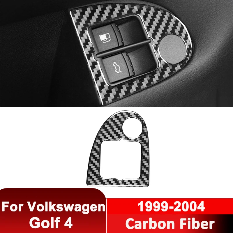 

For Volkswagen Golf 4 1999-2004 Carbon Fiber Car Rear Trunk Switch Button Trim Frame Decorative Sticker Interior Accessories