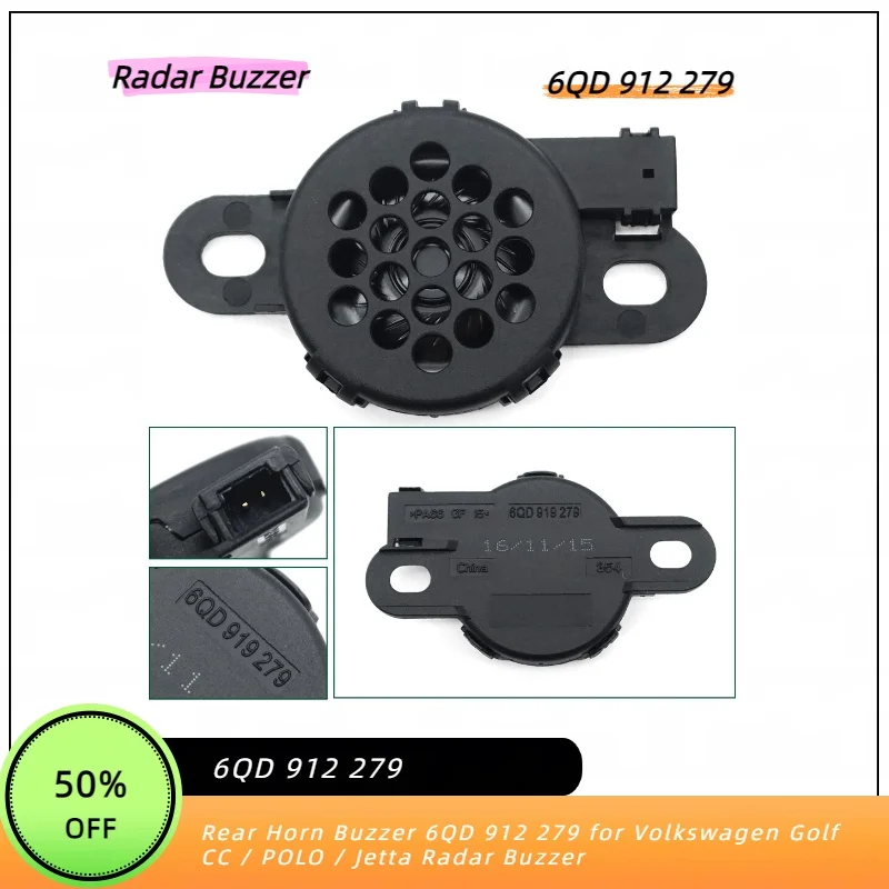 Zumbador de Radar 6QD 6QD 912 279Radar Horn279 para Volkswagen Golf CC, Jetta, Bora, Polo 6QD 912 279