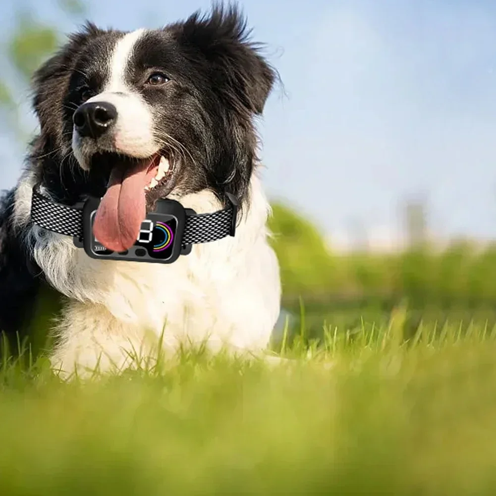 New Smart Dog Bark Collar, Bark Stopper Adjustable with Beep Vibration Harmless Shock, Rechargeable Anti Barking Training Collar