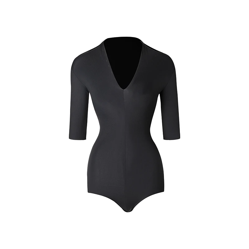 ZYMdancestyle สินค้าใหม่ละตินเต้นรำ Basic Top สวมใส่ Slim Fit Leotard Deep V ชุดบอดี้สูท #2233