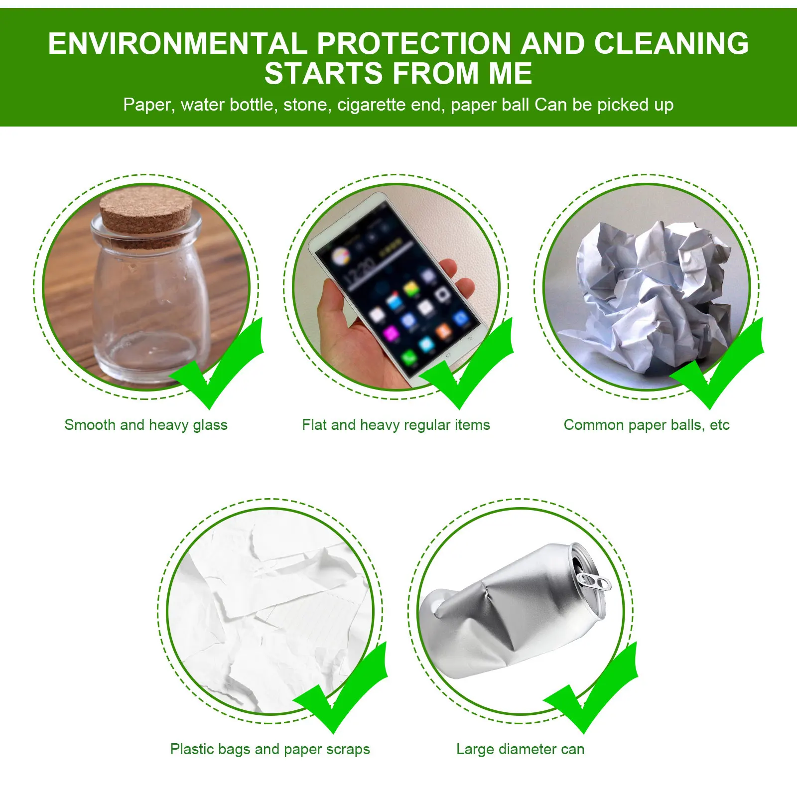 

4Pcs Garbage Picker Stainless Steel 32cm Lightweight Portable Tongs Trash Grabber for Home Yard Bbq Picnic Cleanup Tool