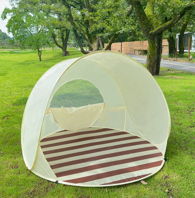 Convenient Quick-opening Beach Tent, Outdoor Camping for 3-4 People, Large Space Shading, Waterproof Folding