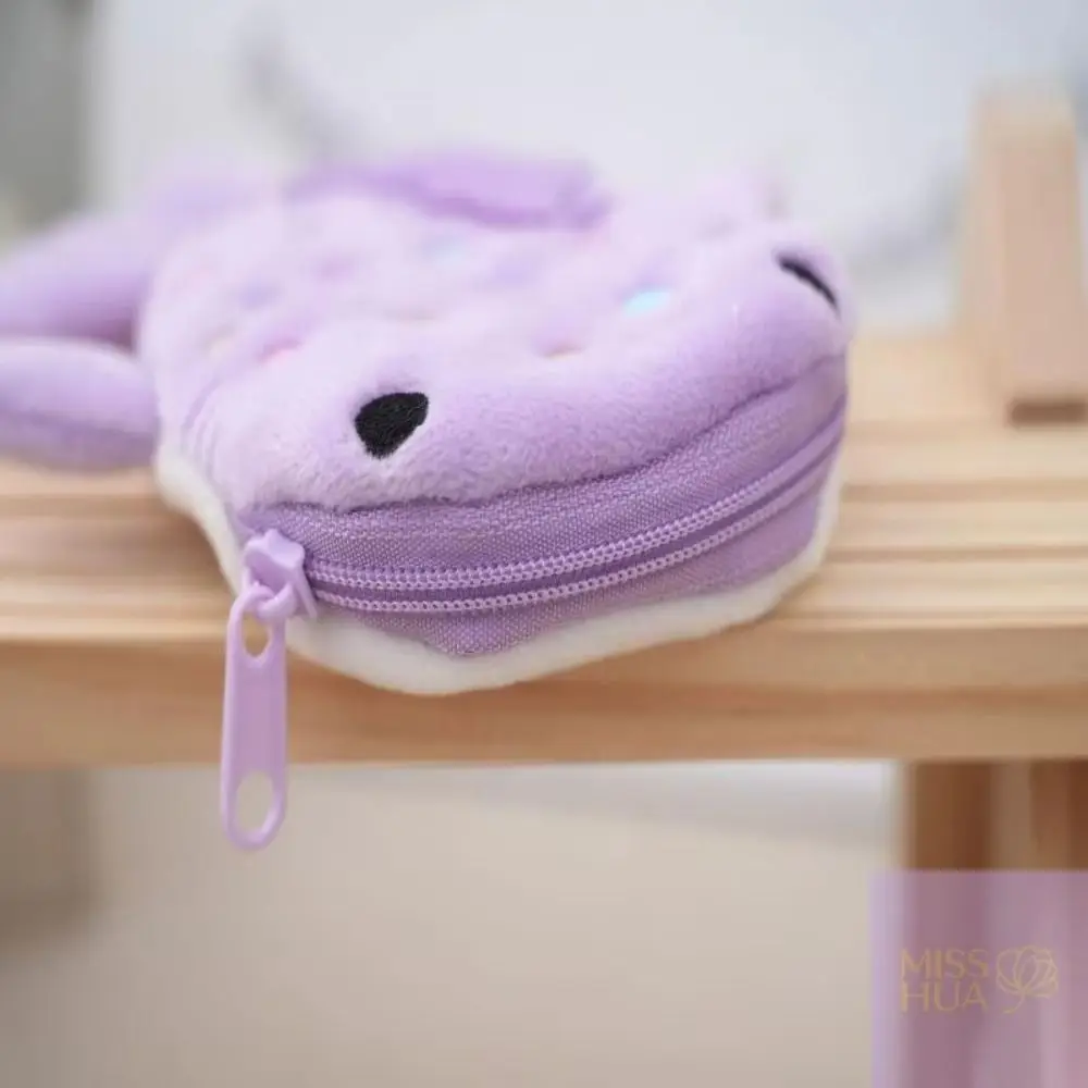 Monedero de Peluche de Tiburón Ballena de Dibujos Animados, Cartera de Peluche con Cremallera de Animal, Monedero Portátil de Moda, Bolsa de Monedas de Peluche, Regalos para Niños