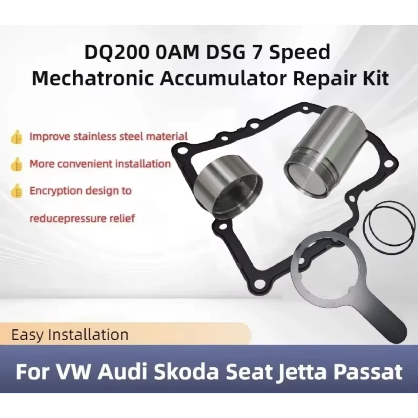 DQ200 0AM DSG7 7-Speed Transmission Valve Body Repair Kit Improved Mechatronic Accumulator for VW Audi Skoda OEM 0AM325587F