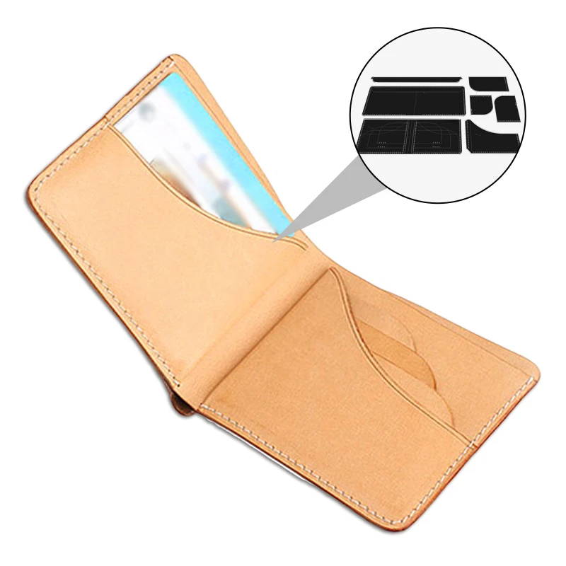 YOMDID 7PCS Short Wallet Multi Card Pocket Bag Acrylic Stencil DIY Wallet Stencil Handmade Leather Craft Template Accessories