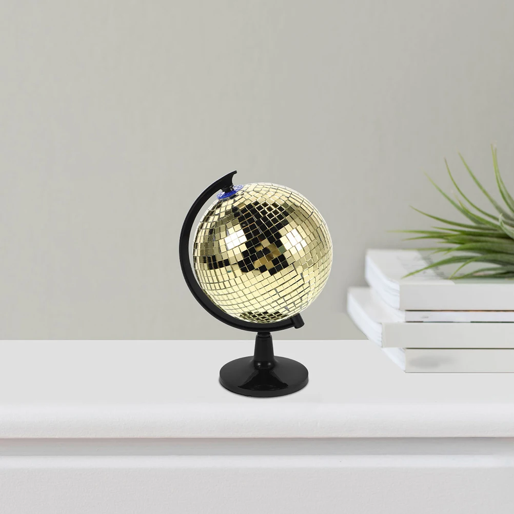 

Earth Globe Decor Disco Light Ball Gold Mirror Sphere Desktop Party Decoration Reflective Geometric Sculpture For Home Office
