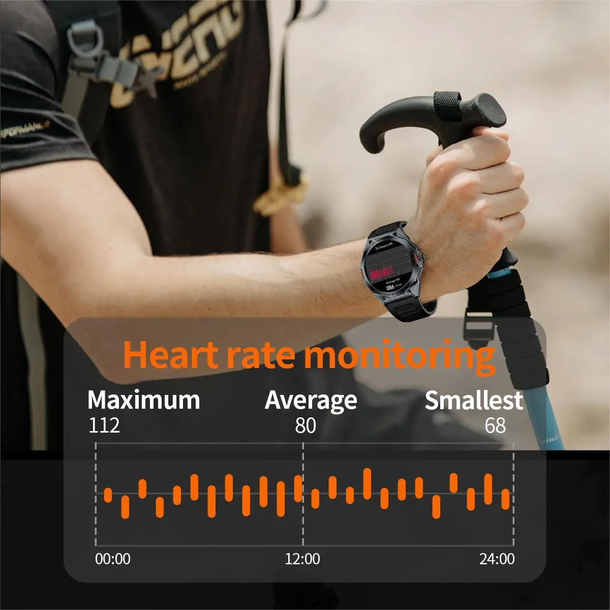 Multi-Sport Mode Smart Watch para homens e mulheres, relógio robusto, 1,46 "Display, grau militar