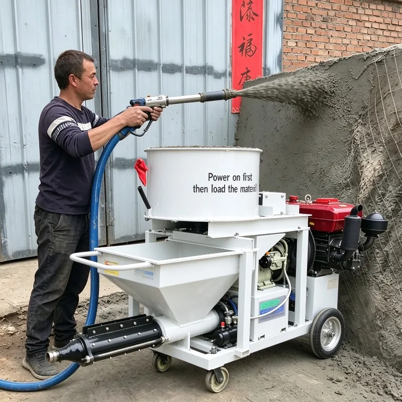 Heavy Duty Cement Mortar Spraying Machine 5m3/h Automatic Wall Plastering Render Sprayer 380V Concrete Stucco Spray Pump