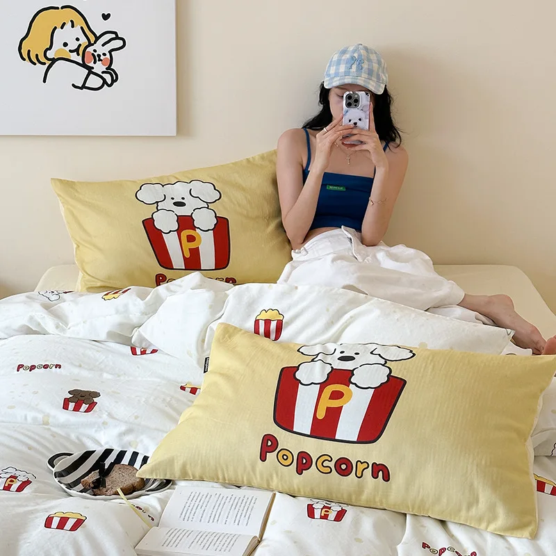 

Customizable Class A Maternal and Infant Grade Naked Sleeping Double Yarn Four-piece Cotton Set