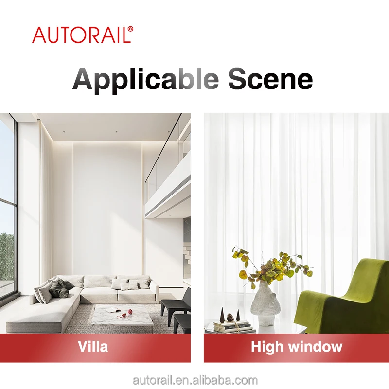 Sistem Pengangkat Tirai Motorisasi Nirkabel Siap Pakai TUYA Smart Curtain Track