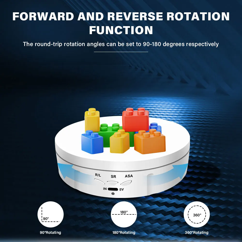 

3 Speeds Electric Rotating Display Stand Mirror 360 Degree Turntable Jewelry Holder Battery/USB Power for Photography Shooting