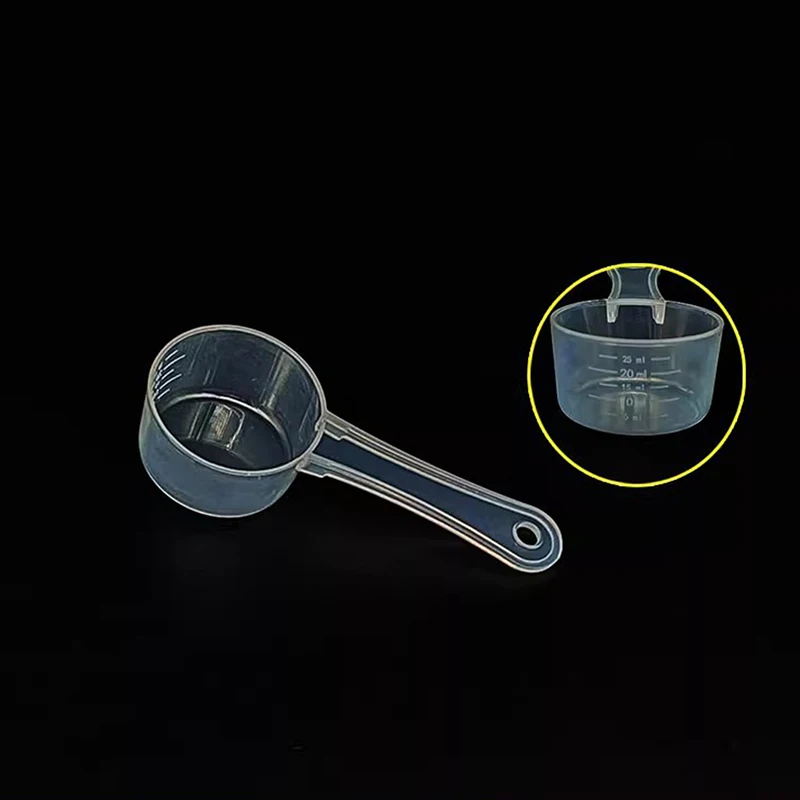 Cuchara de café medidora de plástico con escala, utensilio para hornear, leche en polvo, cuchara líquida de laboratorio, accesorios de cocina, 15/30/70/120ml