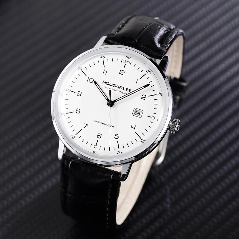 

Quartz Watch Miyota Movement 6mm Ultra-Thin Series Leather and Steel Strap 3H Calendar 3ATM