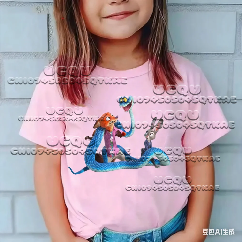 حار أنيمي ديزني Zootopia 2 القطن تي شيرت البلوفرات نيك وايلد جوديث زي س الرقبة المحملة ثعبان الكرتون تأثيري حلي الرجال بلايز