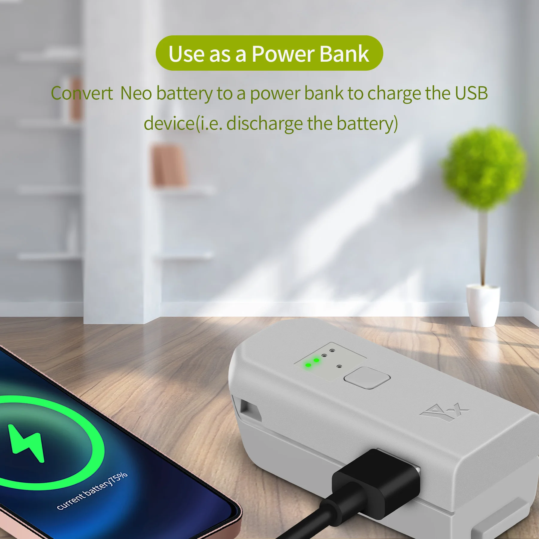 Двунаправленное USB-зарядное устройство для дрона DJI NEO, быстрое зарядное устройство, зарядка через USB с кабелем типа C, аксессуары