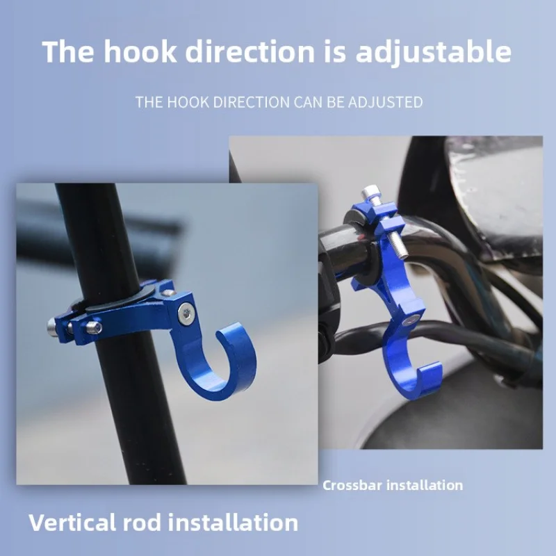 The handlebars of the bicycle are made of aluminum alloy and can be adjusted in angle. There are fixed hooks for carrying bags. image 3