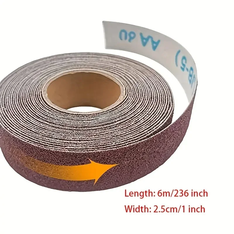 Rolo de lixa abrasiva contínua, Pronto para cortar Emery Cloth para Drum Sander, Carpintaria, Lixamento de metal automotivo, 6m