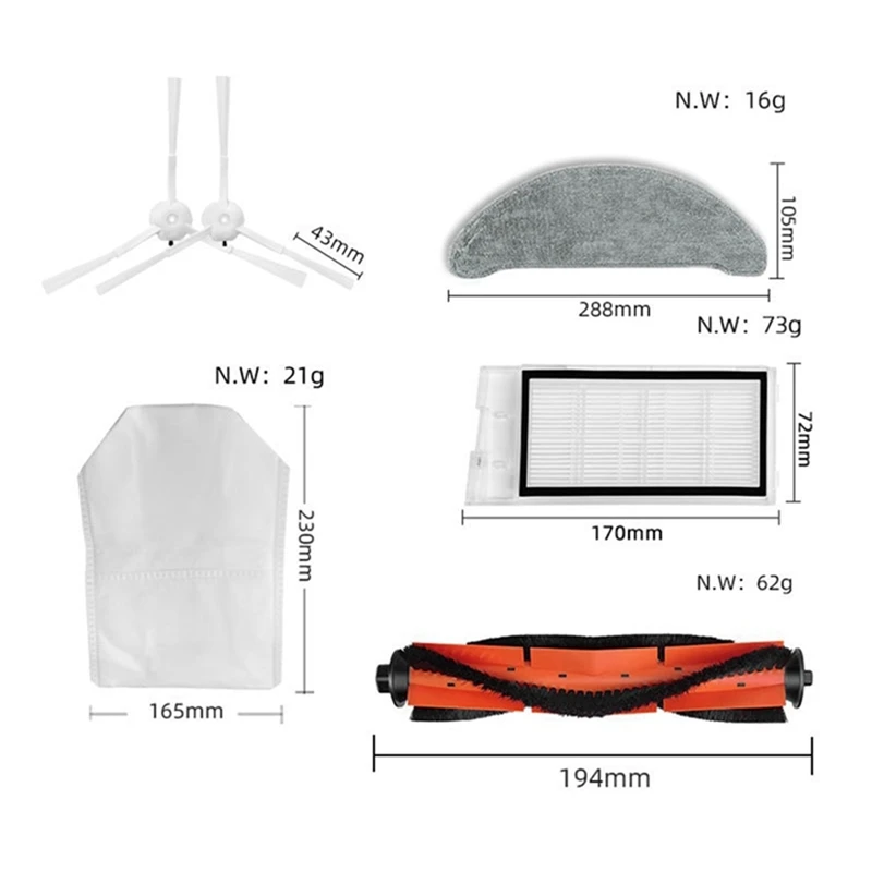 Main Side Brush Mop Cloths Dust Bags Replacement Spare Parts Accessories For Xclea H30/H40/PLUS Robot Vacuum Cleaner