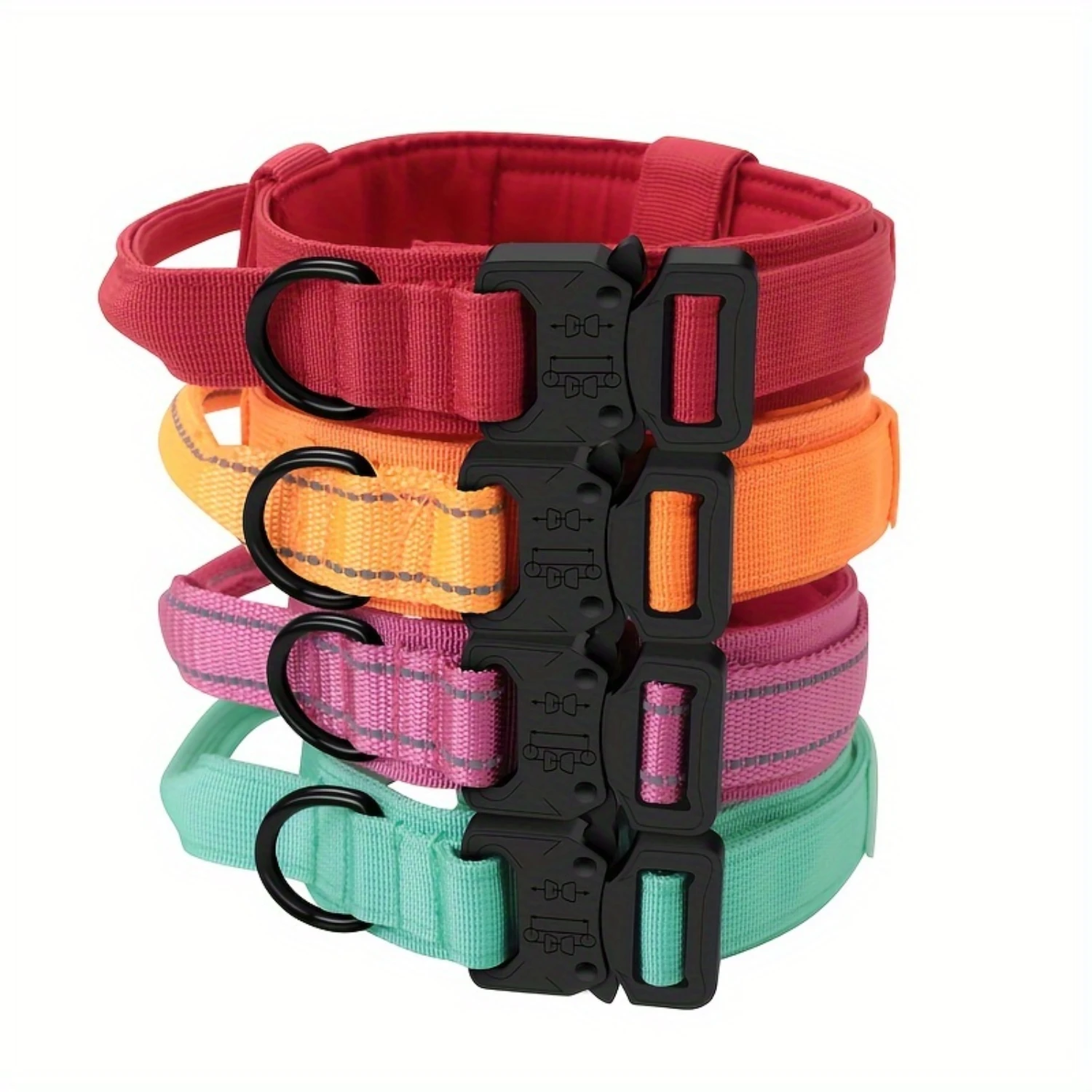 

Tactical Dog Collar With Leash Set, Military Dog Training Adjustable Nylon Collar, Soft Padded Dog Collar With Control Handle An