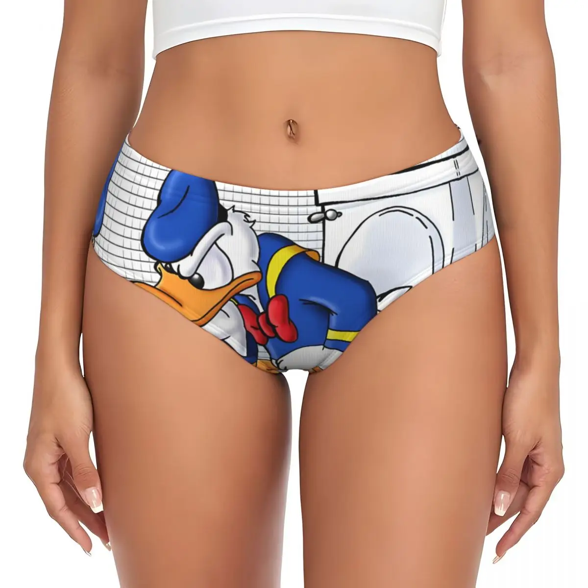 Женские трусики с изображением Дональда Дака в стиле аниме комиксов, дышащие трусы, нижнее белье