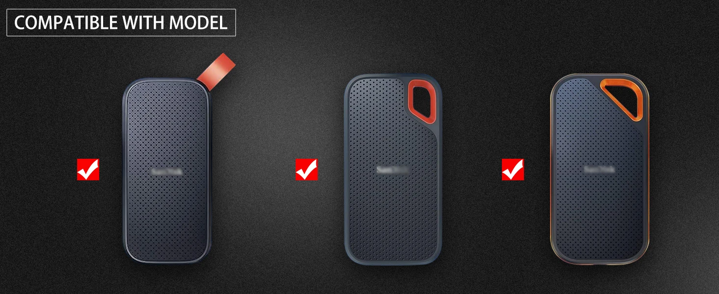 SSD-Hülle für SanDisk Extreme Portable SSD & Extreme PRO, Hartschalen-Schutztasche mit Karabiner, Passend für 1TB 2TB 4TB 8TB – Detail 1