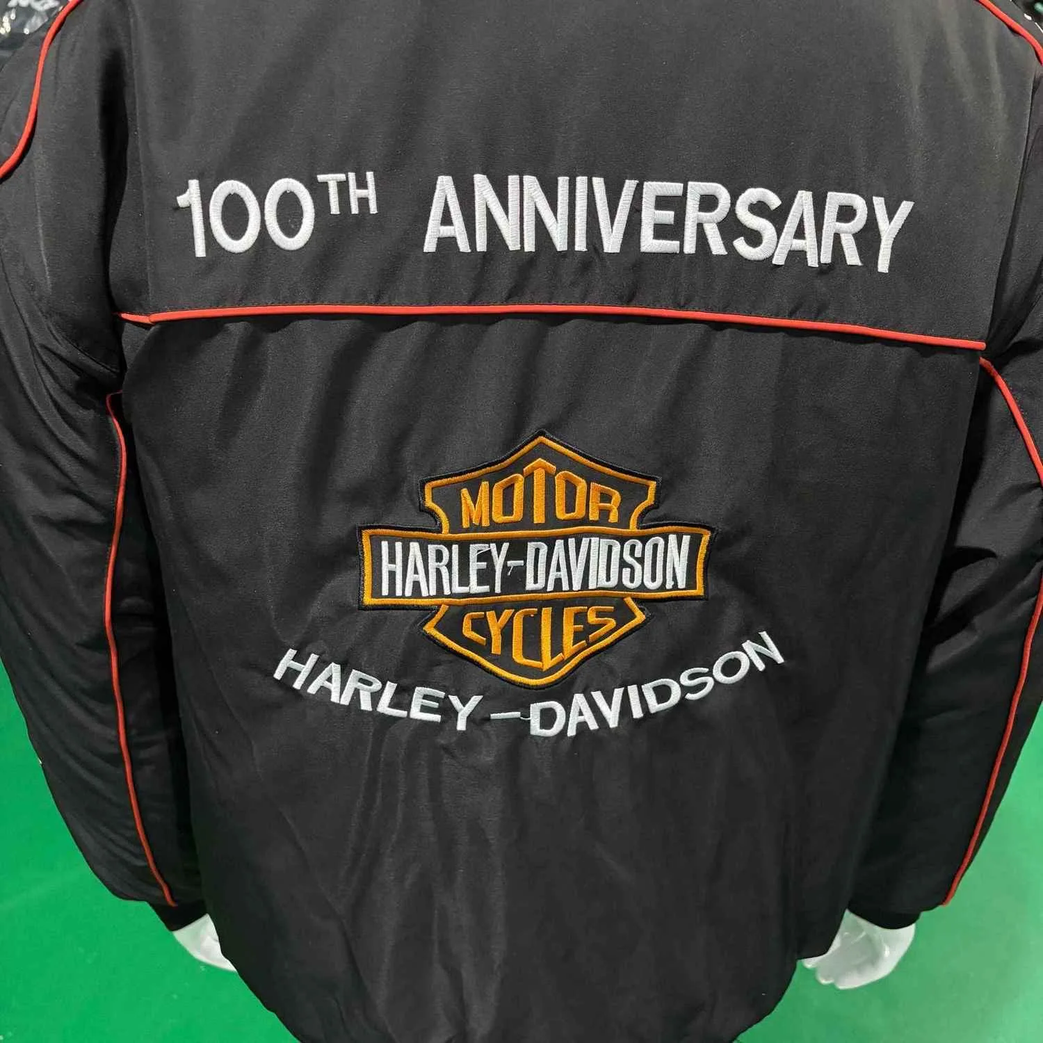 Harley Davidson Man Embroidery Jacket Autumn Winter Motorcycle Cycling Uniform Jacket Racing Suit Lady Outdoor Keep Warm Coat view 2