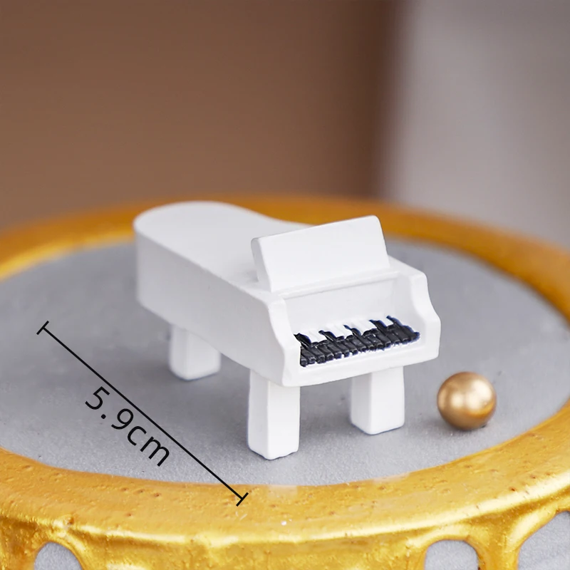Music Theme Cake Toppers Mini Musical Instrument Resin Sax Piano Guitar Piano Notes for Birthday Graduation Party Blessing Decor