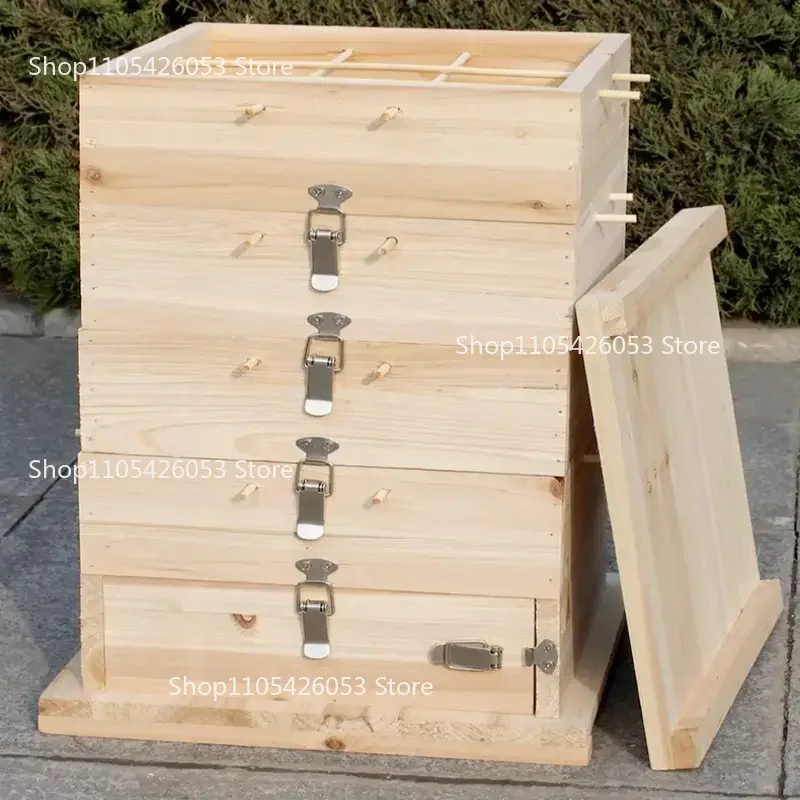 Bee Hives Five-Layer Cedar Wood Bee Hive Beekeeping Equipment Chinese Honeybees Old Style Apiary Box Stackable Natural Beehive