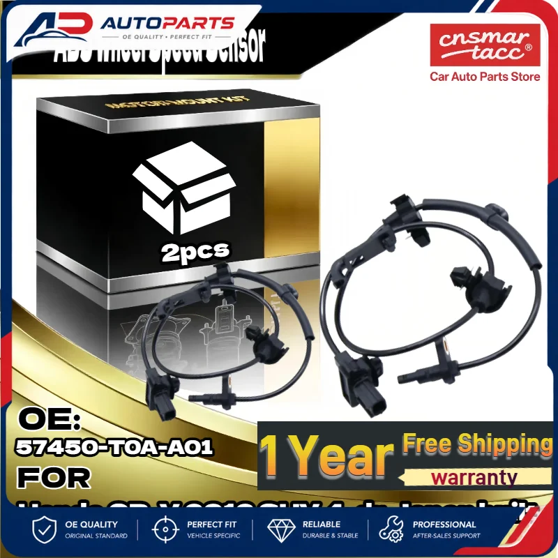 For 2Pcs Front ABS Wheel Speed Sensor 57450-T0A-A01 for Honda CR-V 2012, Japan Built SUV