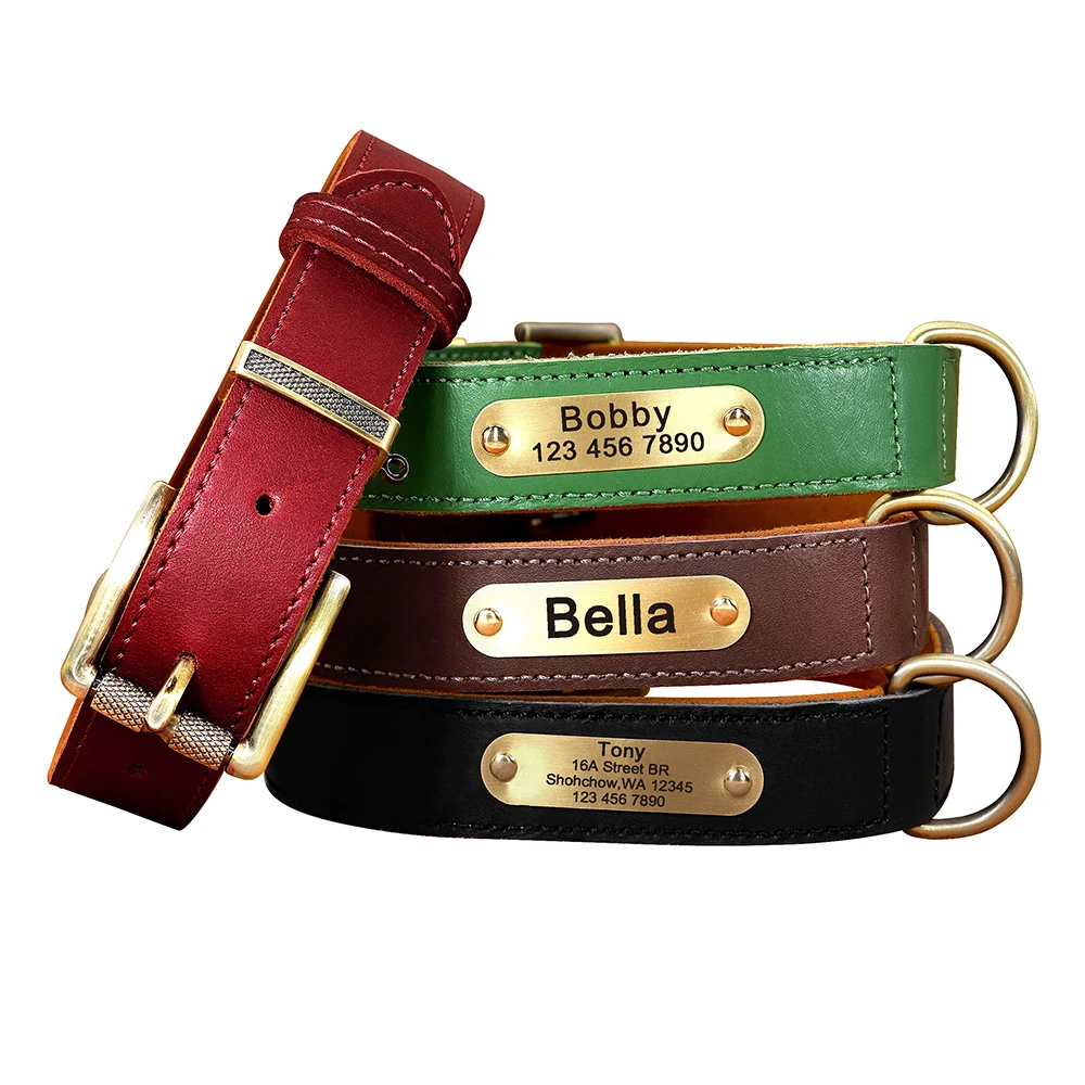 Personalisierte Hundehalsband-Leine aus echtem Leder, langlebige Hundehalsbänder, Gehbleine, Seil, frei mit Gravur für kleine, mittelgroße und große Hunde – Detail 8