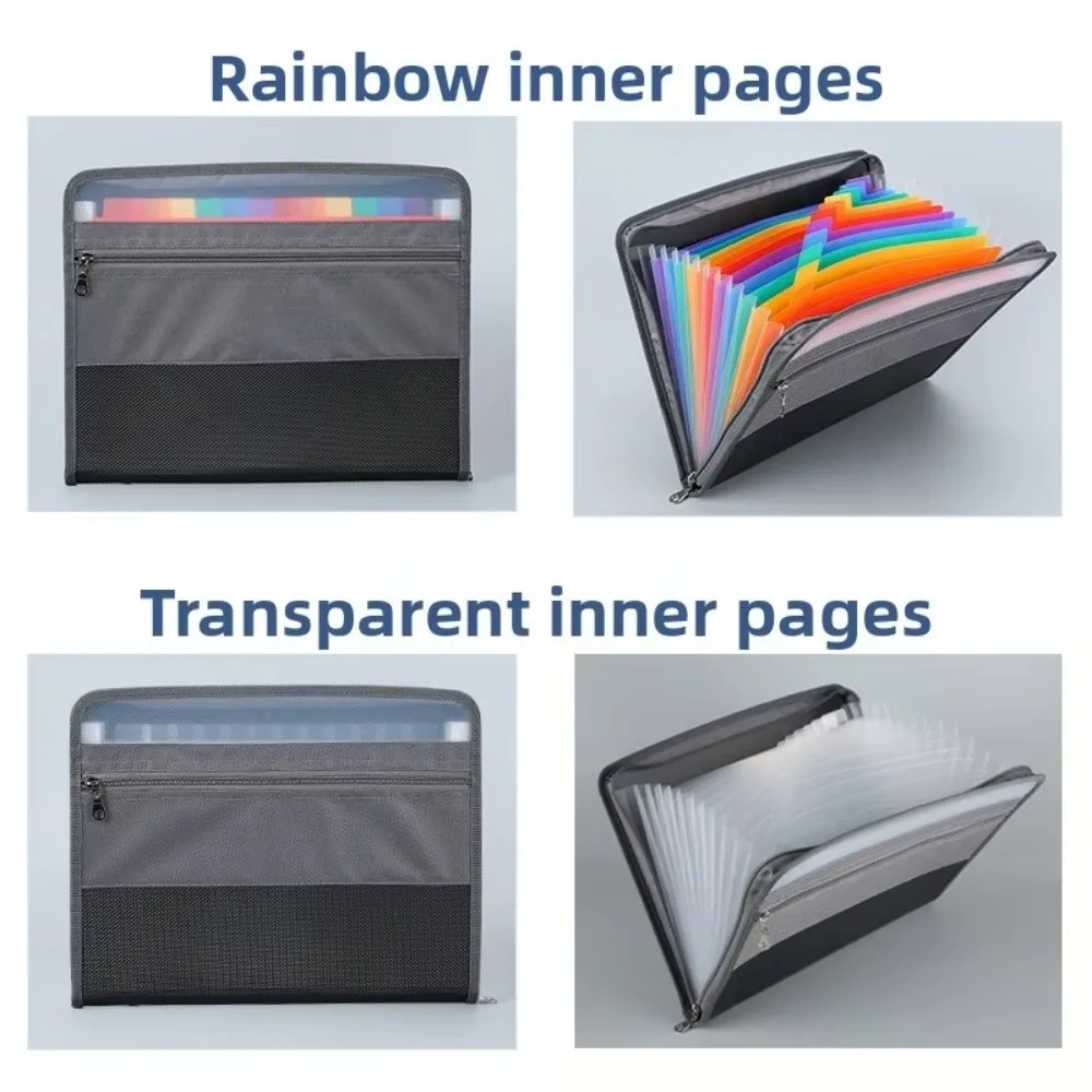 13 Pockets Expanding File Folders Rainbow Color 13 Layer Document Case Large Capacity A4 Letter Size File Organizer Bag Bill