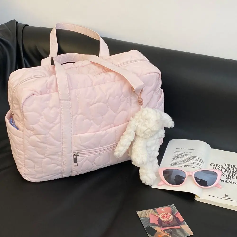 

Fashionable Underarm Bag Travel Luggage Bag Korean Style Heart Cosmetic Bag Nylon Tote Bag Mommy Bag Swimming